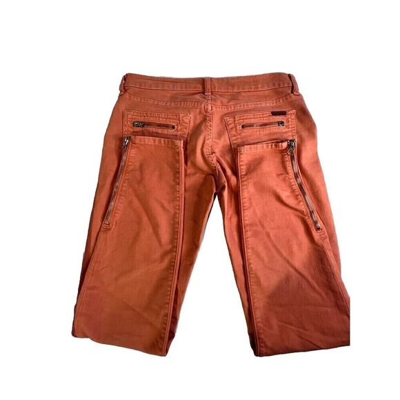 Seven for all mankind jeans orange zippered ankles & pockets Woman’s Size 29 - Picture 3 of 10